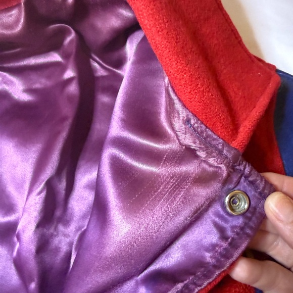 Red and Blue Satin Lined Varsity Jacket 1960’s - Picture 4 of 6